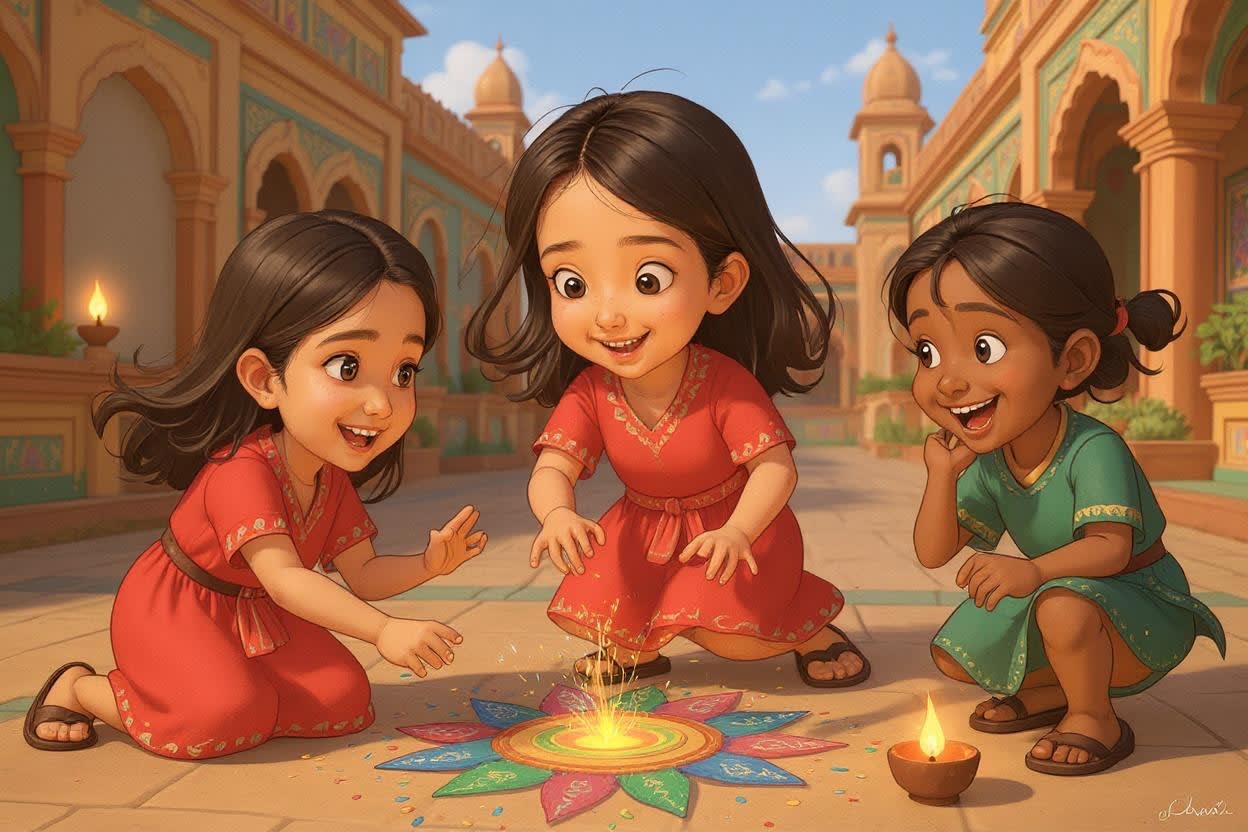 Shreya's Diwali Adventure — illustration for page 8