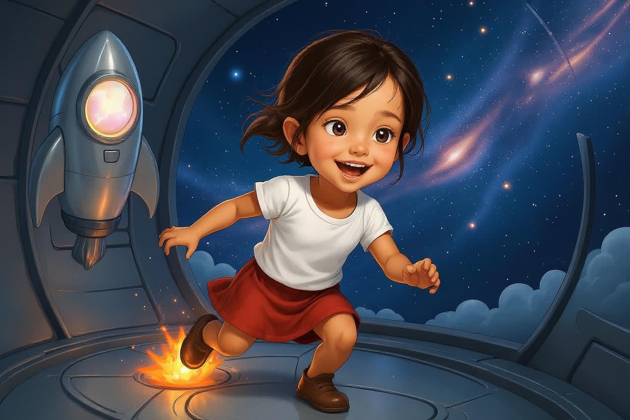 Aahana's Stellar Adventure — illustration for page 2