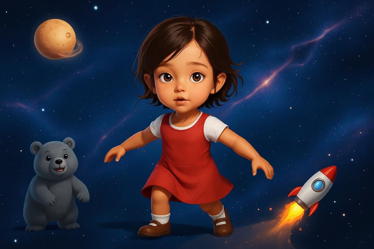 Aahana's Stellar Adventure — illustration for page 4