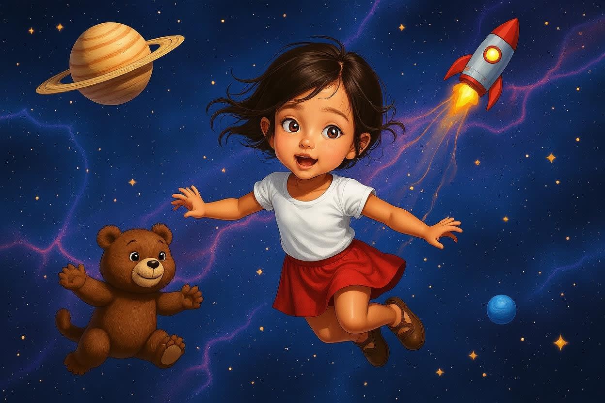 Aahana's Stellar Adventure — illustration for page 8