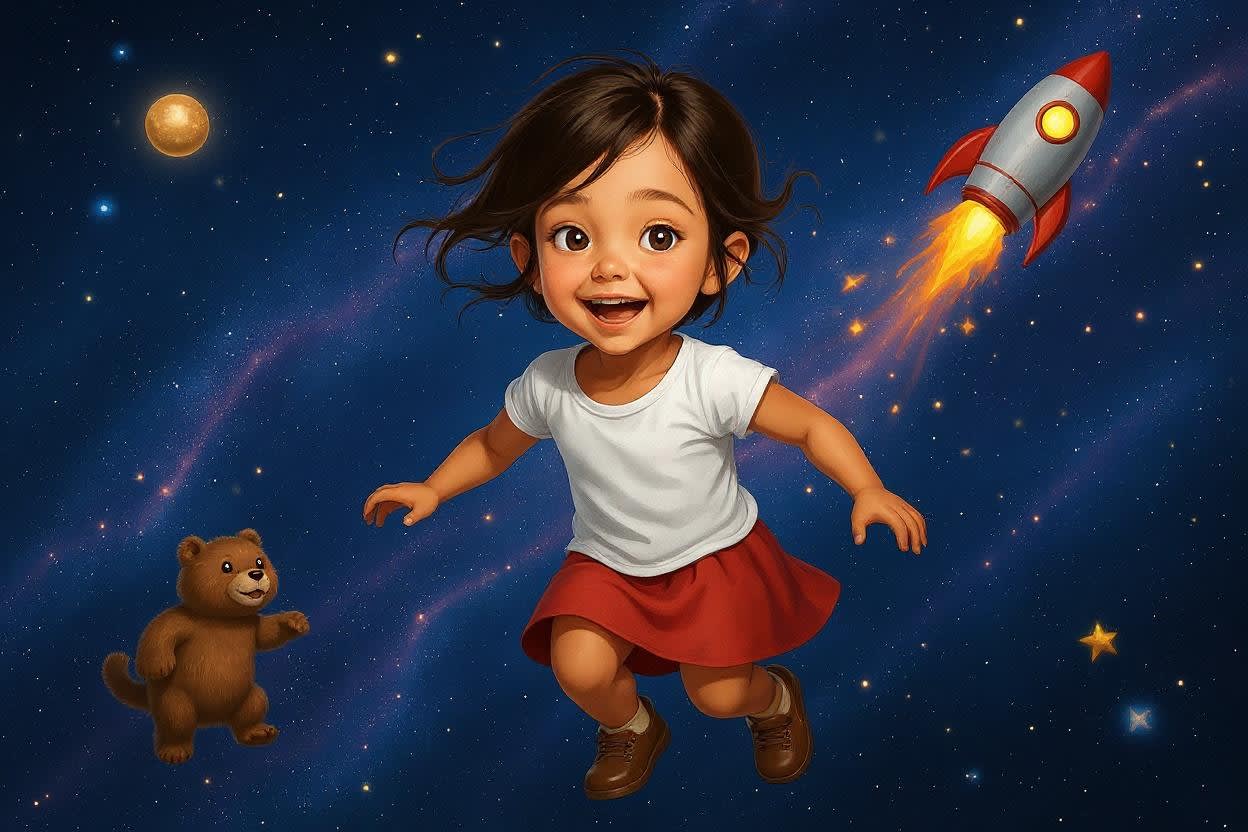 Aahana's Stellar Adventure — illustration for page 9