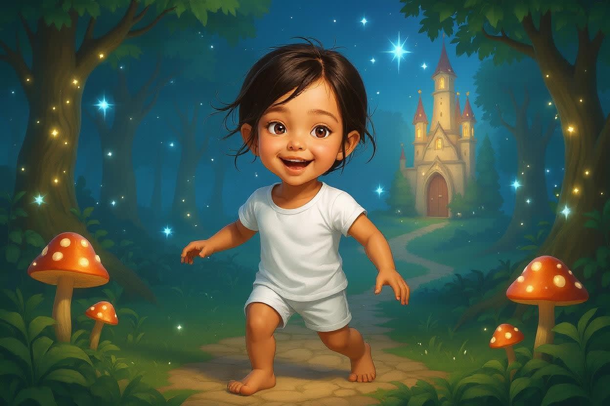 Aahana's Magical Diwali Adventure — illustration for page 2
