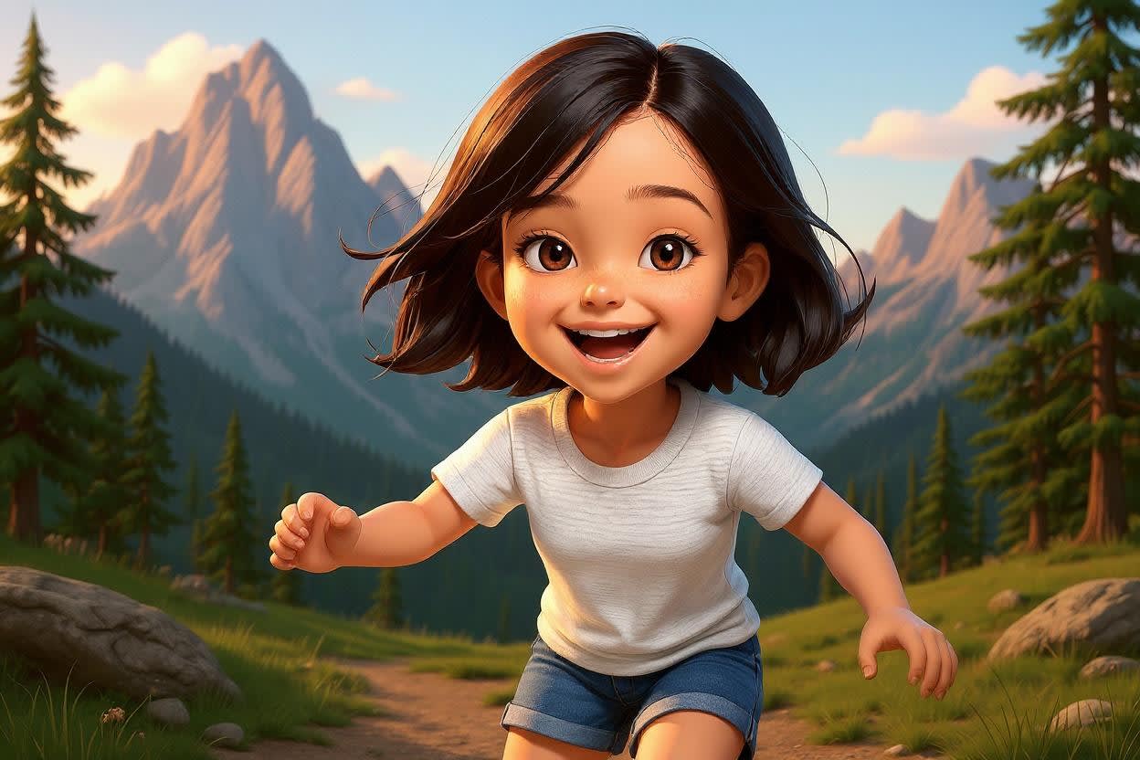 Aahana's Mountain Adventure — illustration for page 1
