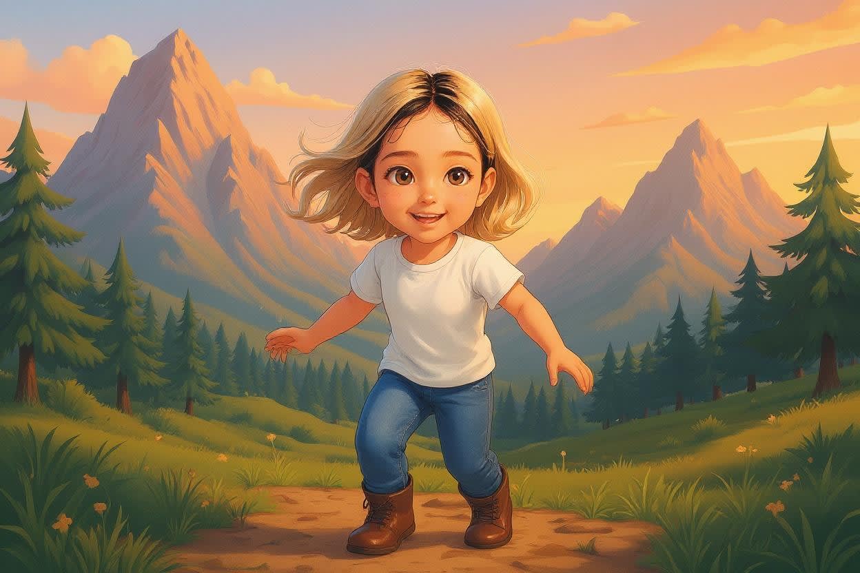 Shreya's Mountain Adventure — illustration for page 1