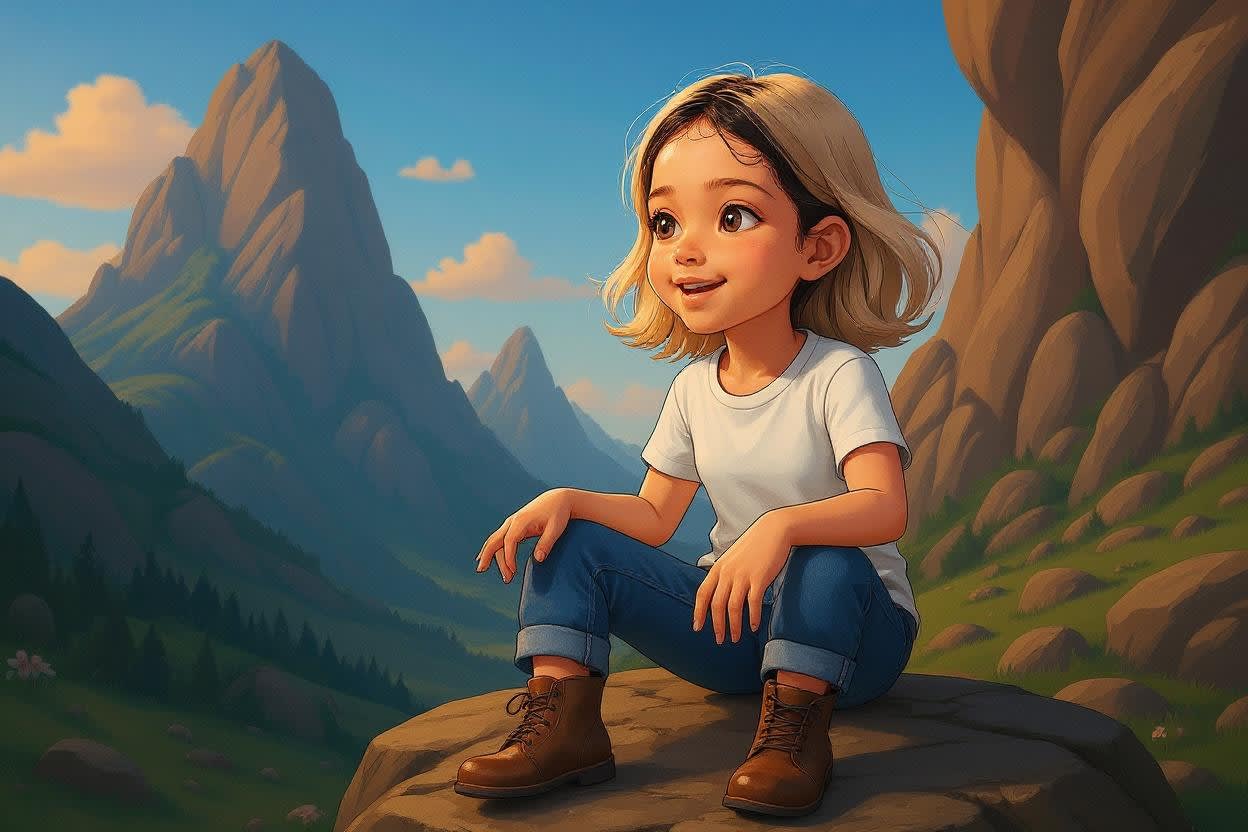 Shreya's Mountain Adventure — illustration for page 6