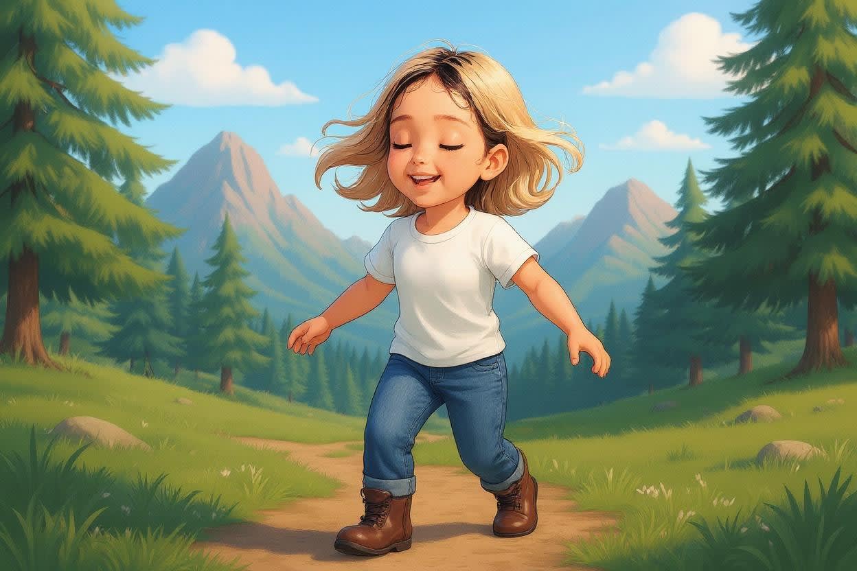 Shreya's Mountain Adventure — illustration for page 8