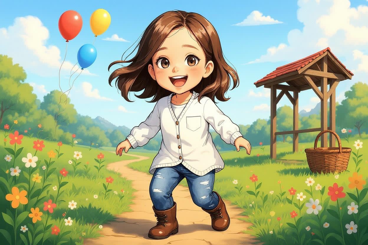 Aahana's Colorful Holi Adventure — illustration for page 2