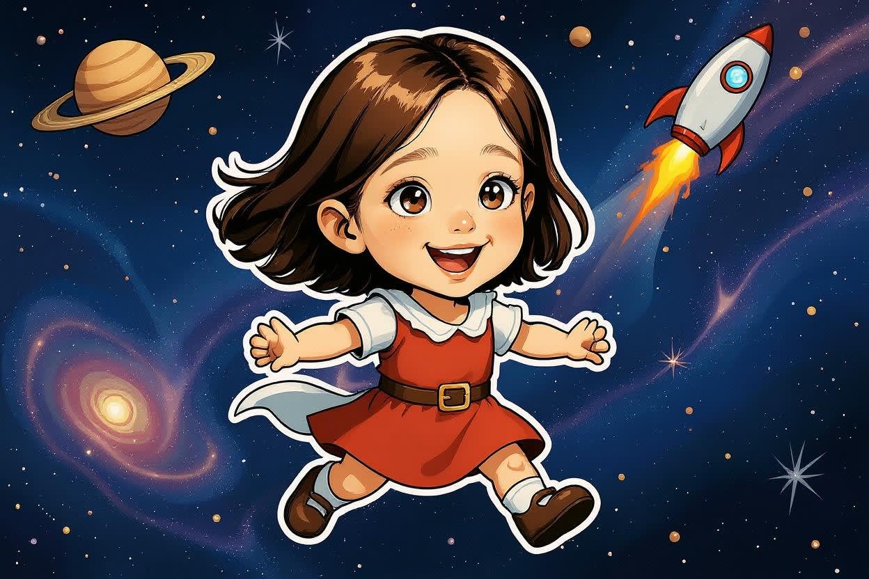 Aahana's Cosmic Quest — illustration for page 1