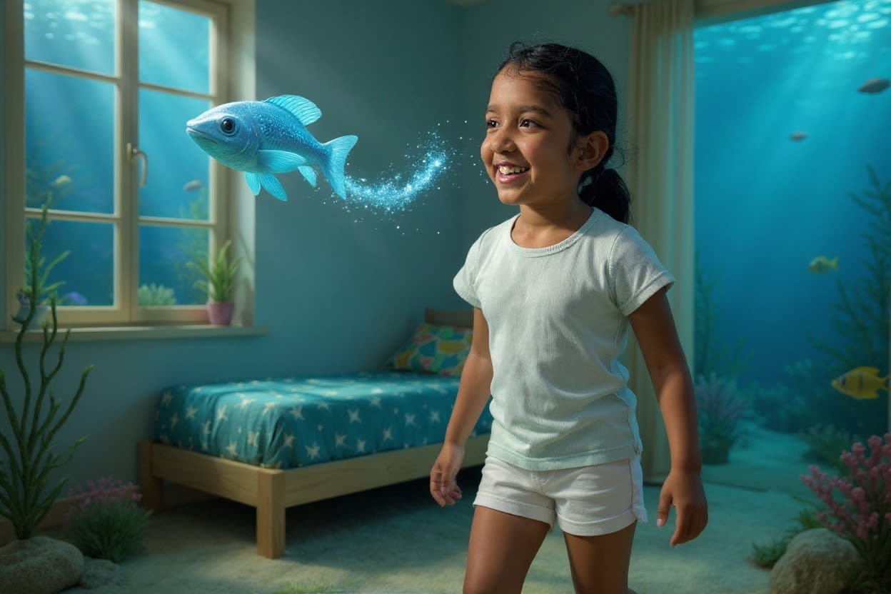Shreya's Underwater Adventure — illustration for page 1