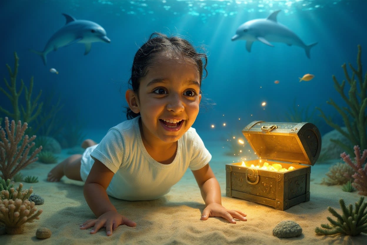 Shreya's Underwater Adventure — illustration for page 4