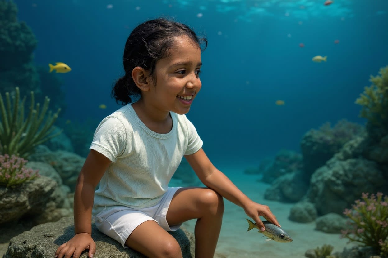 Shreya's Underwater Adventure — illustration for page 7