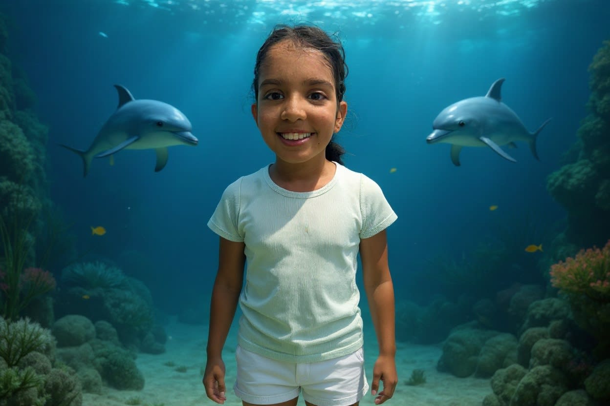 Shreya's Underwater Adventure — illustration for page 8