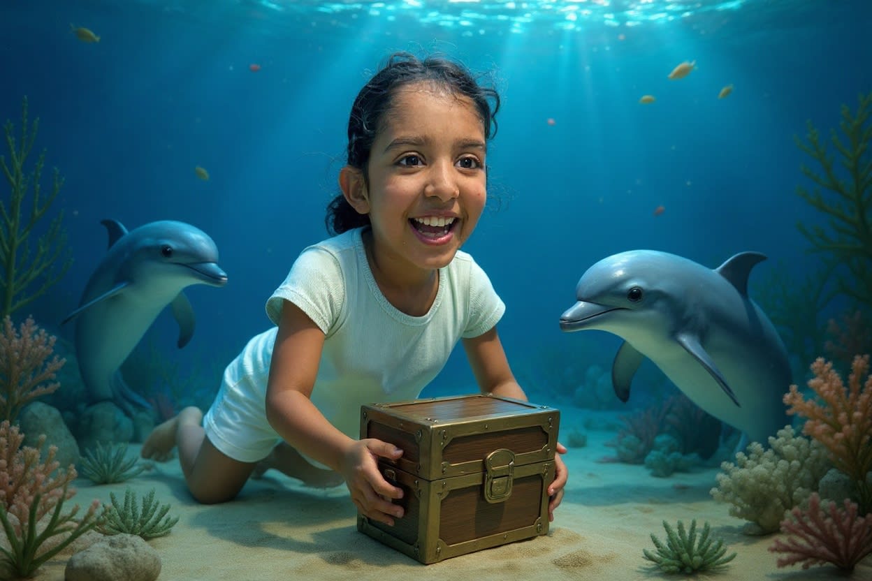 Shreya's Underwater Adventure — illustration for page 10