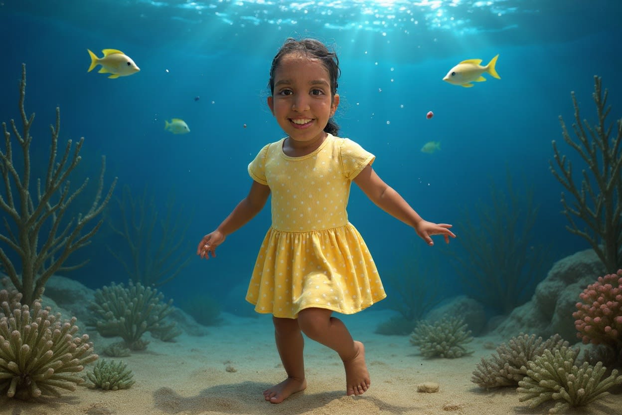 Shreya's Underwater Birthday Adventure — illustration for page 8