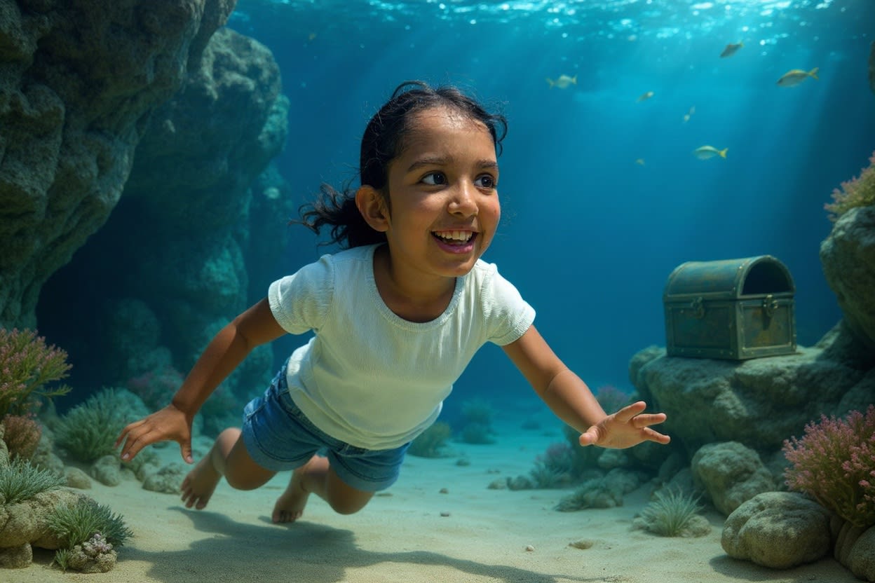Shreya's Underwater Birthday Adventure — illustration for page 9