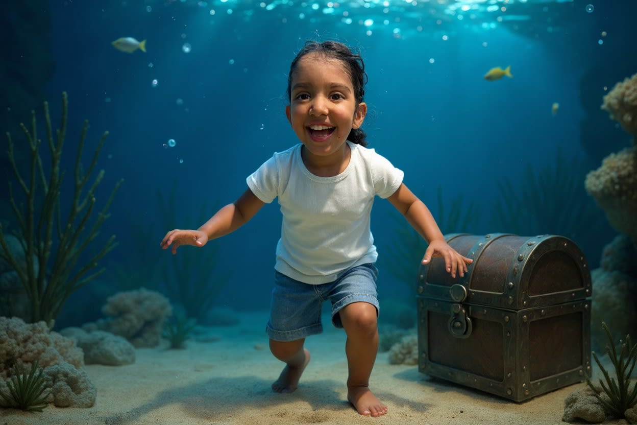 Shreya's Underwater Birthday Adventure — illustration for page 10