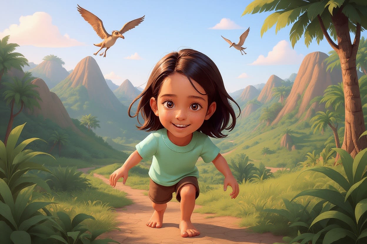 Shreya and the Dinosaur Quest — illustration for page 3