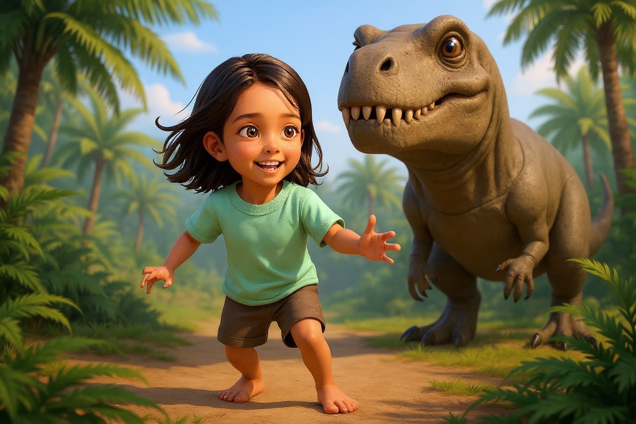 Shreya and the Dinosaur Quest — illustration for page 5