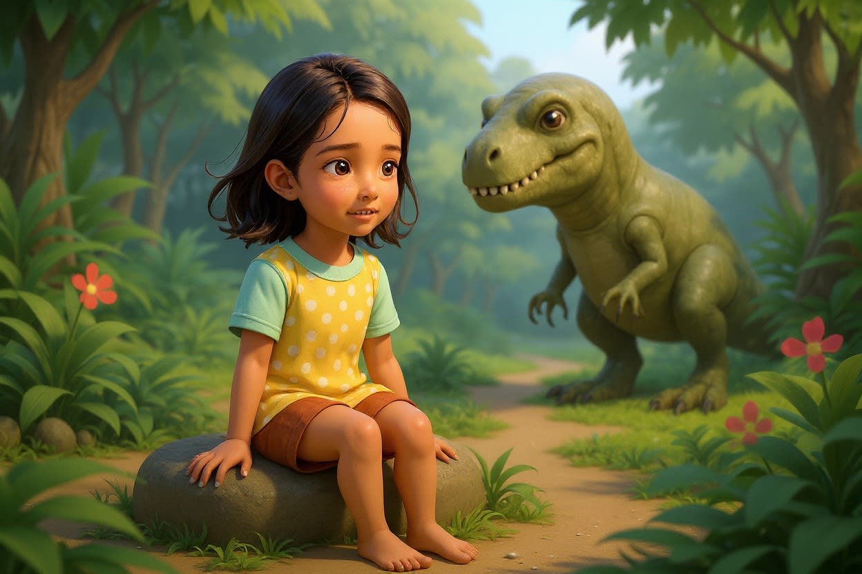 Shreya and the Dinosaur Quest — illustration for page 6