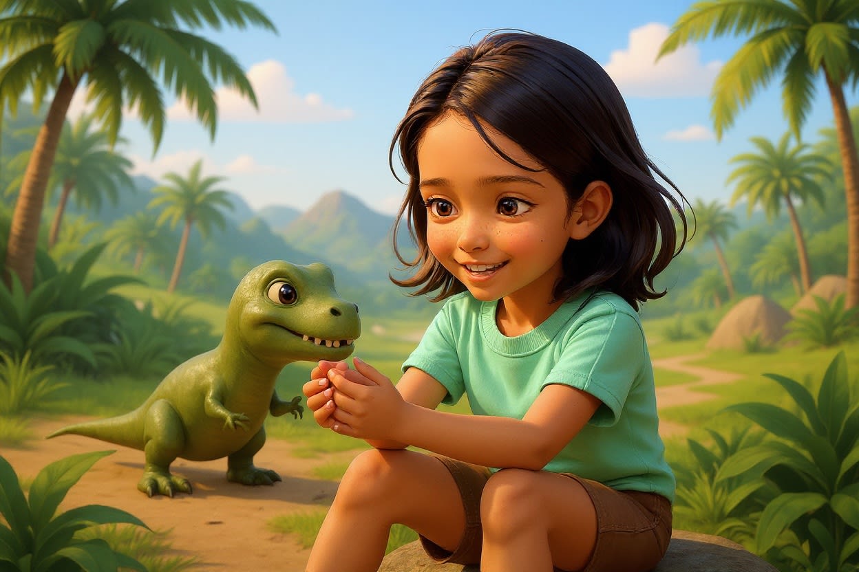 Shreya and the Dinosaur Quest — illustration for page 7