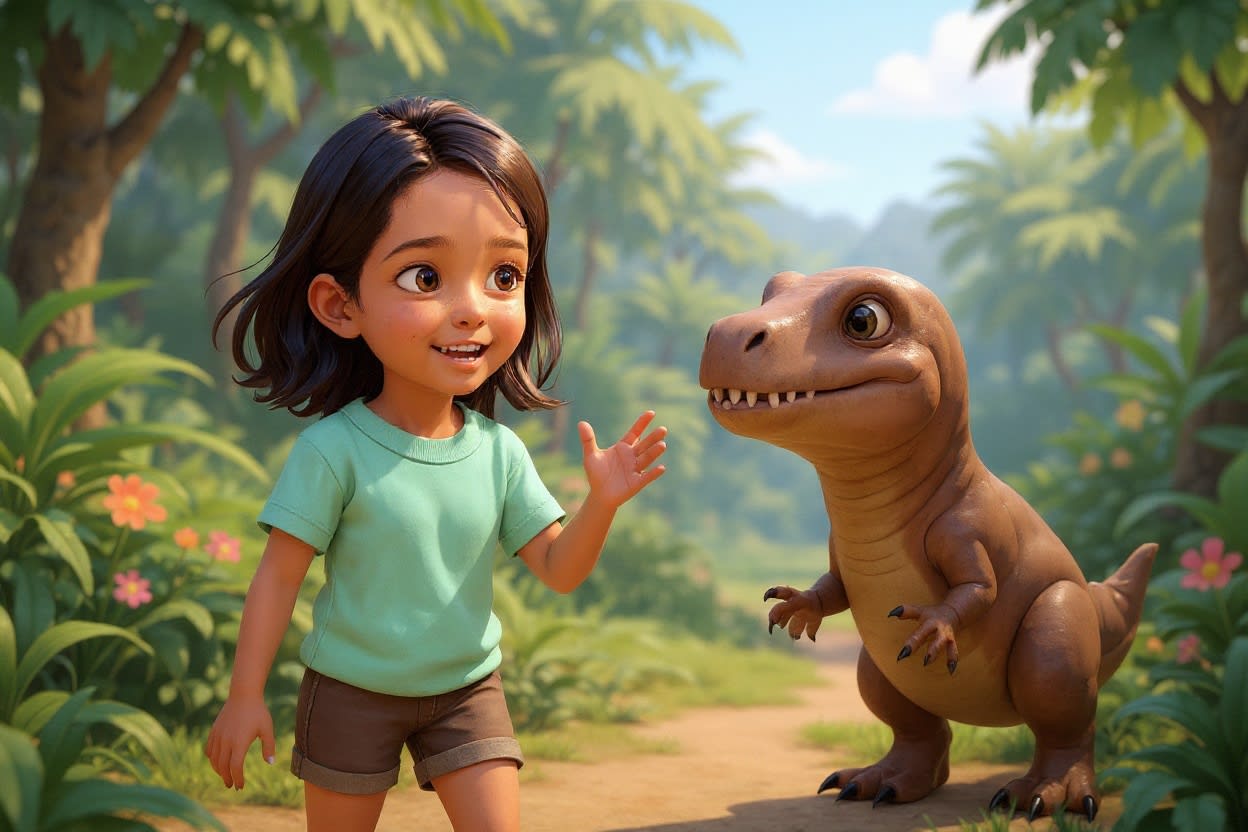 Shreya and the Dinosaur Quest — illustration for page 8
