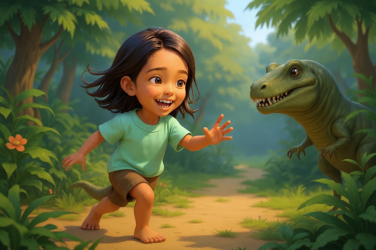 Shreya and the Dinosaur Quest — illustration for page 10