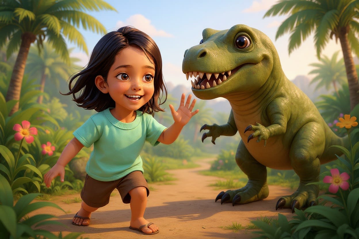 Shreya and the Dinosaur Quest — illustration for page 11