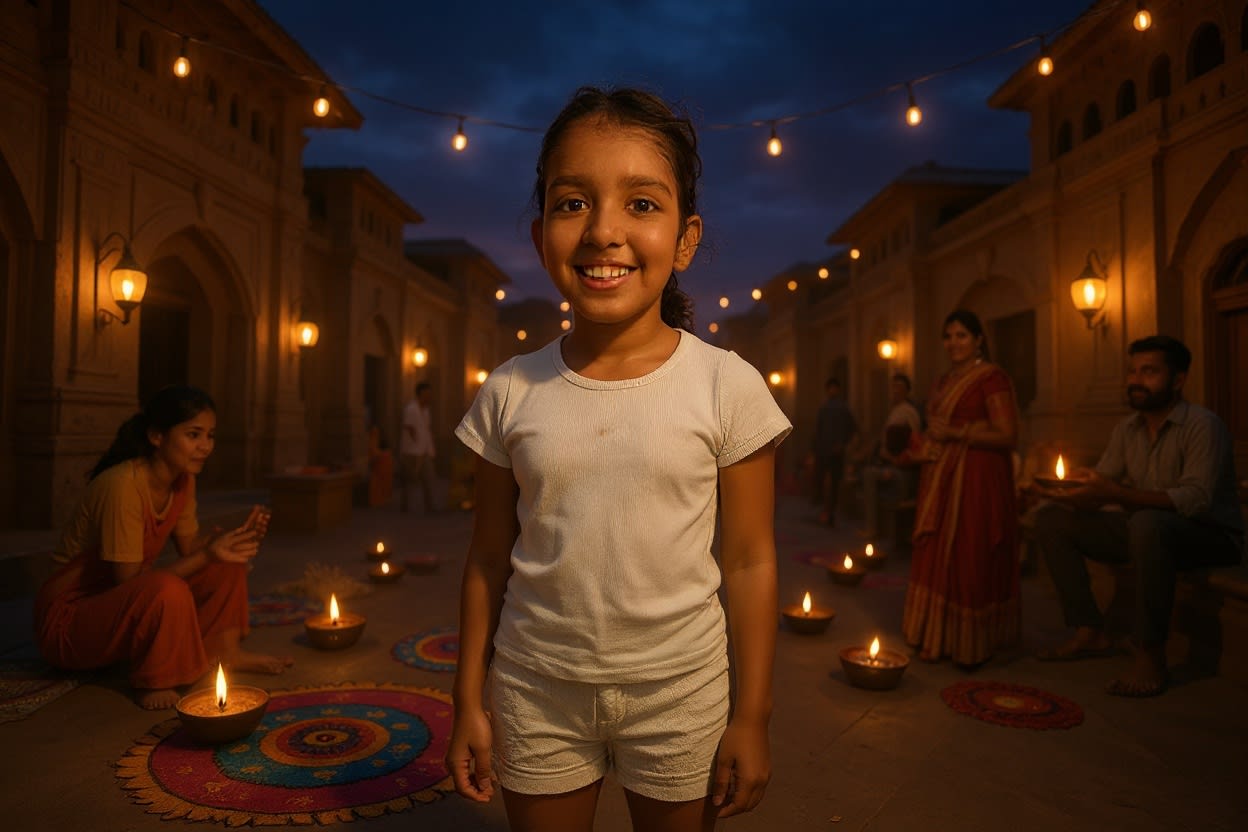 Shreya and the Diwali Adventure — illustration for page 1