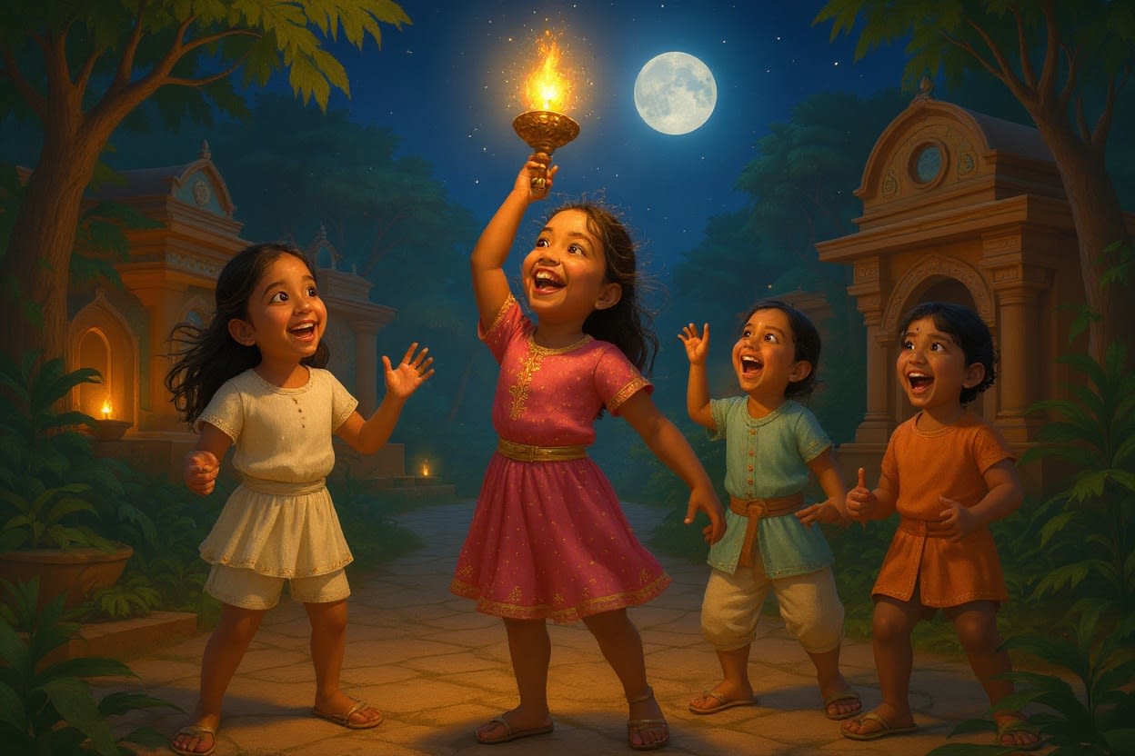 Shreya and the Diwali Adventure — illustration for page 9