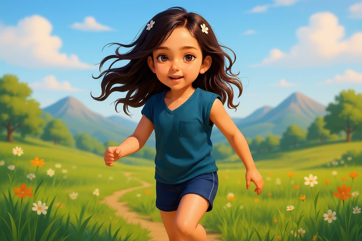 Aahana's Mountain Adventure — illustration for page 1