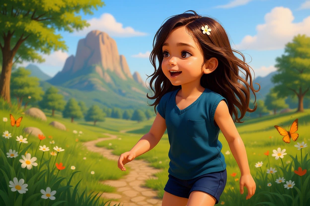 Aahana's Mountain Adventure — illustration for page 2