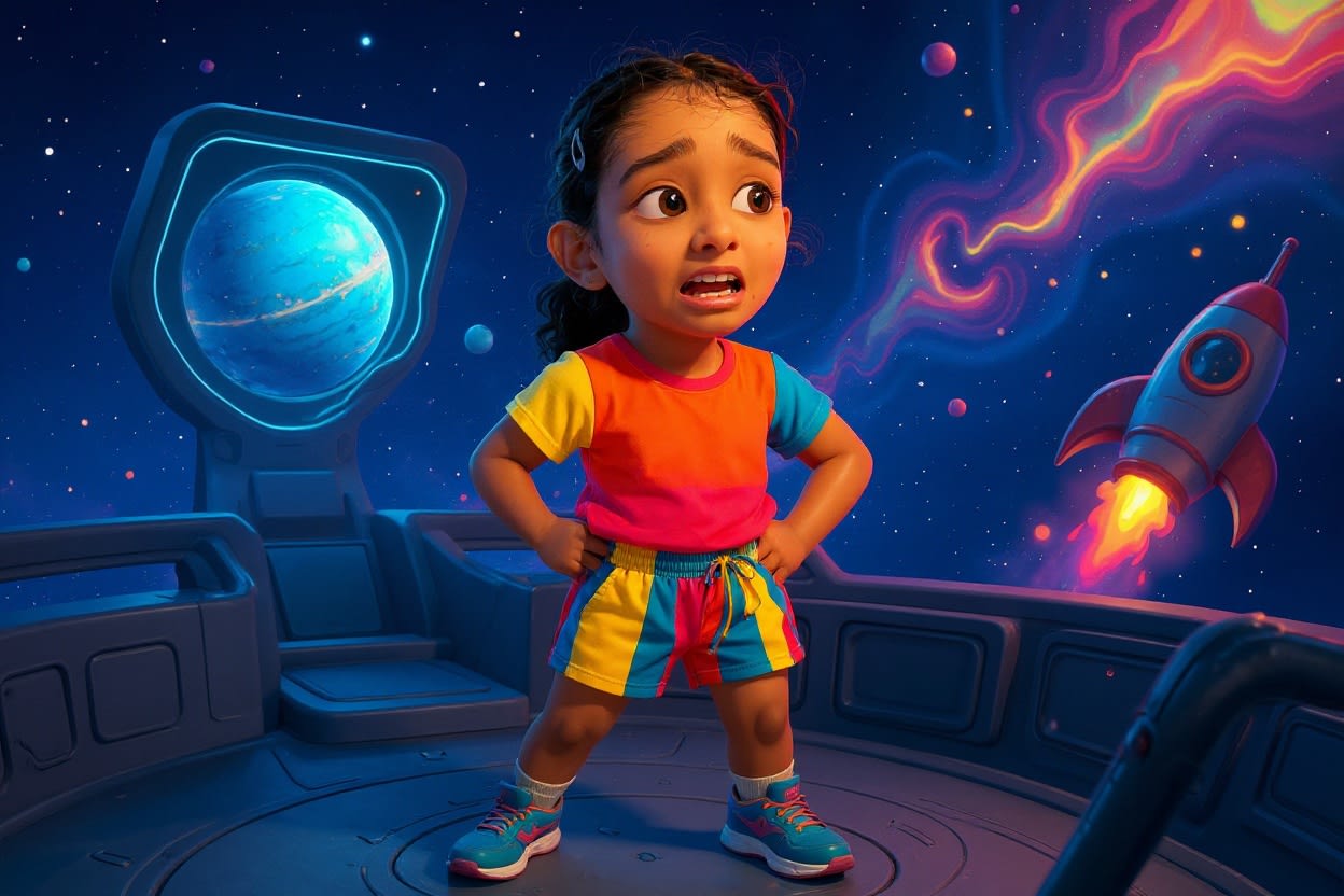 Shreya's Stellar Adventure — illustration for page 4