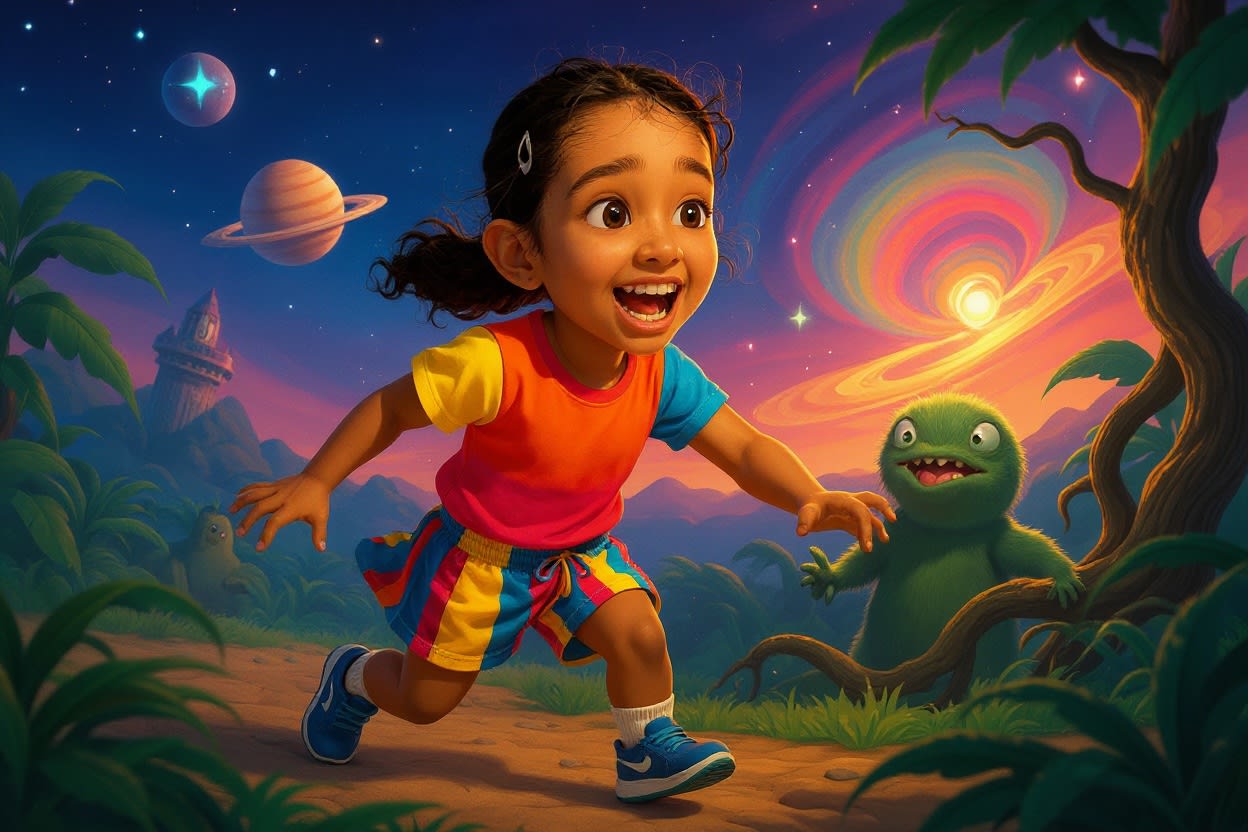 Shreya's Stellar Adventure — illustration for page 9