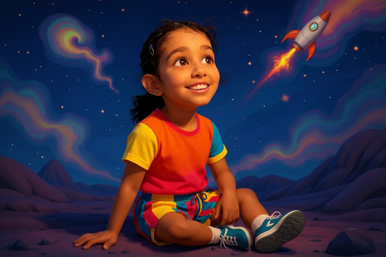 Shreya's Stellar Adventure — illustration for page 12