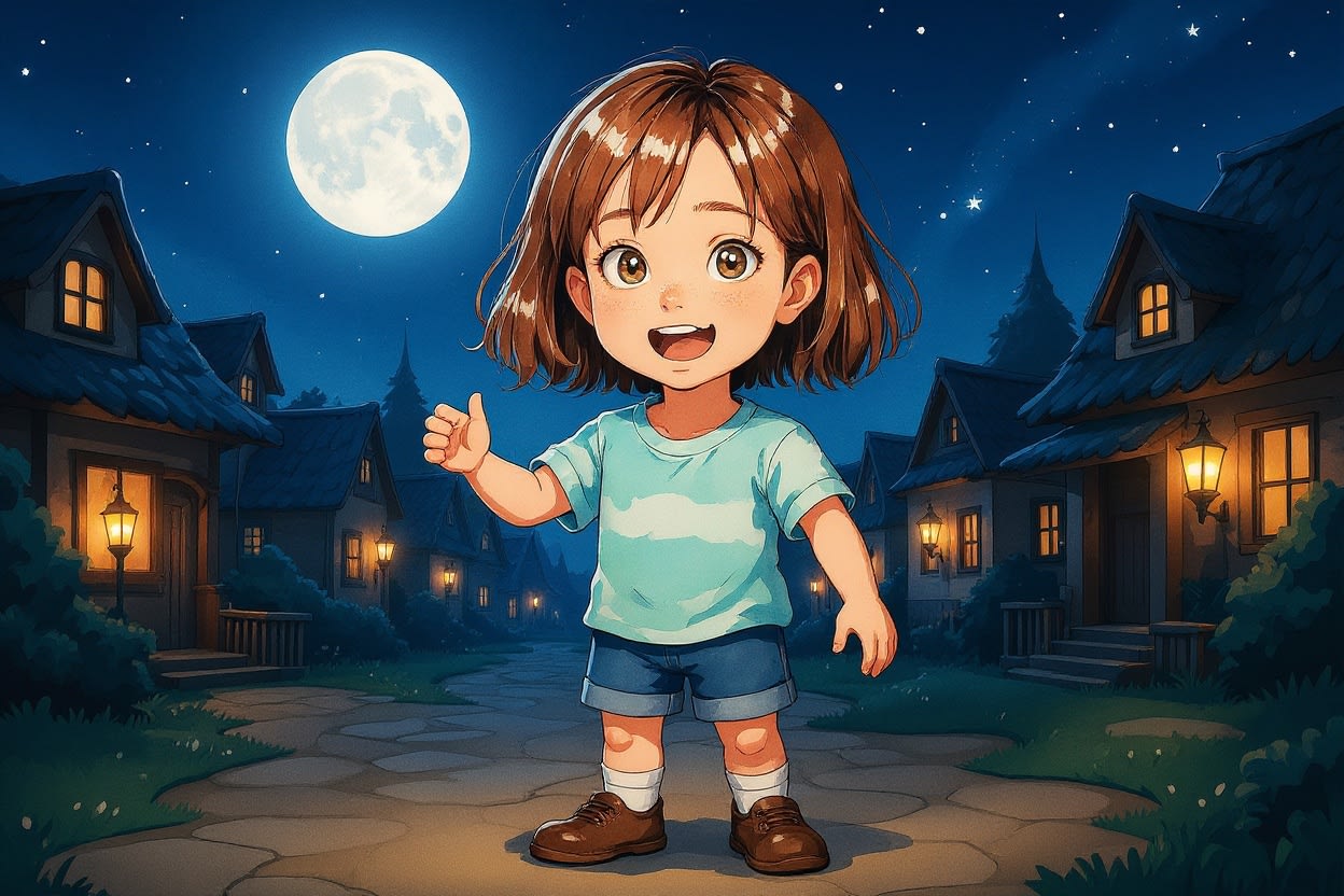 Aahana's Moon Adventure — illustration for page 1