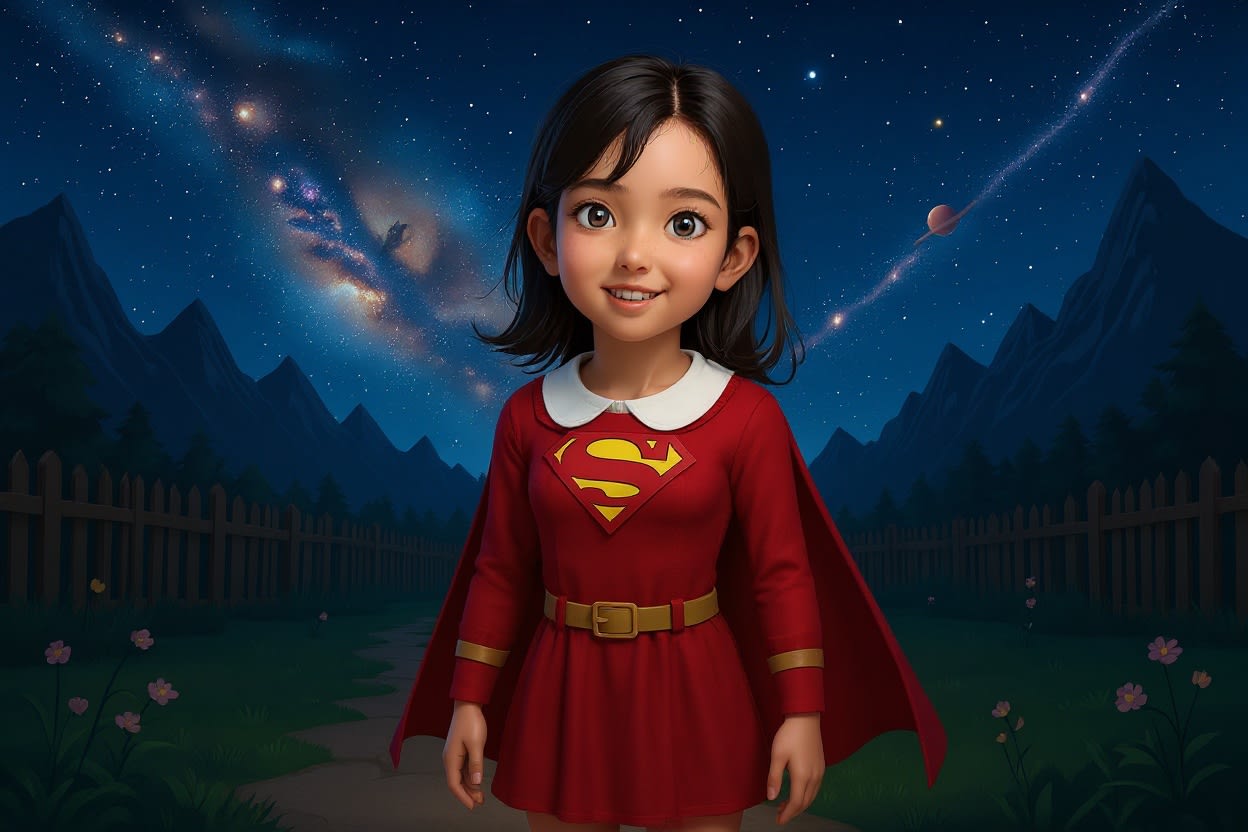 Shreya's Cosmic Quest — illustration for page 1