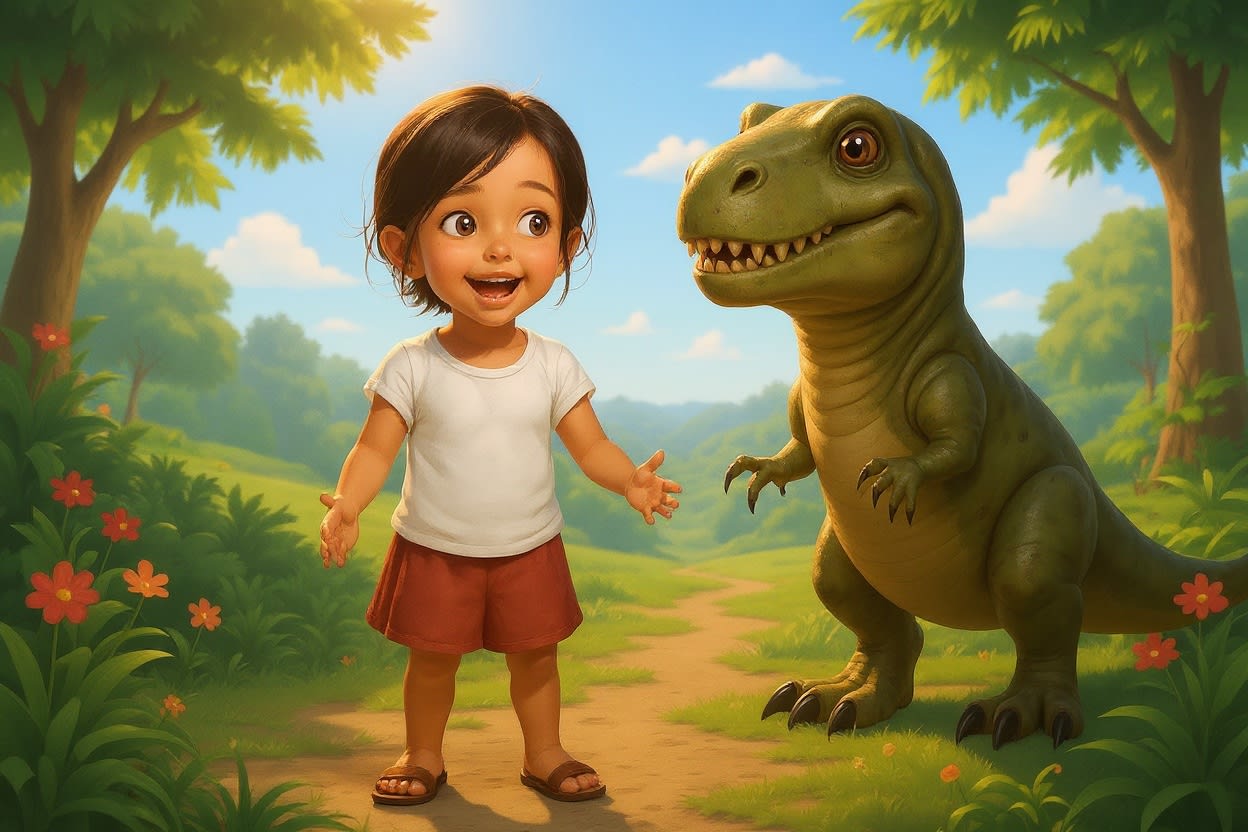 Aahana's Dinosaur Adventure — illustration for page 3
