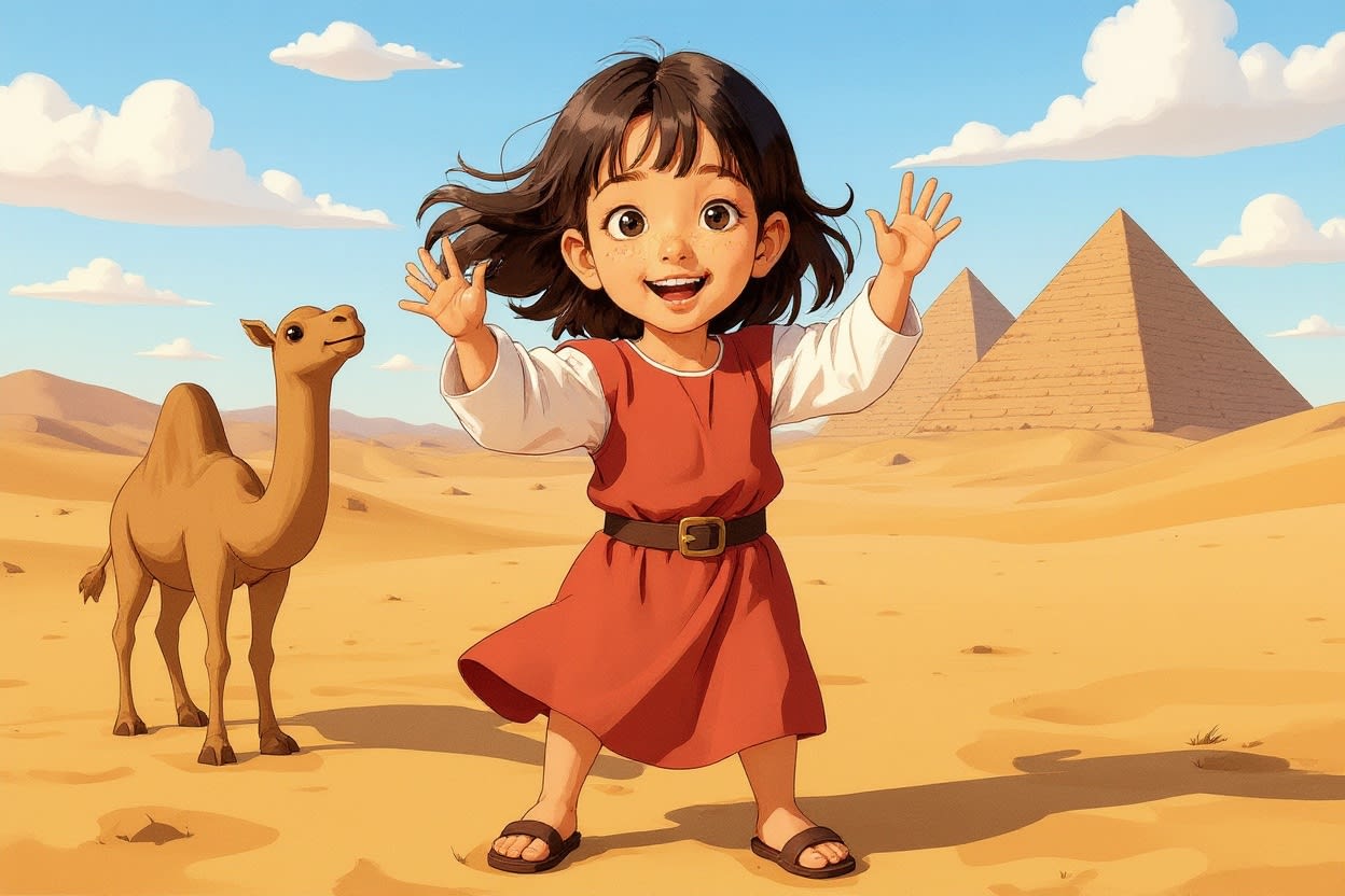 Shreya's Magical Journey to Egypt — illustration for page 2