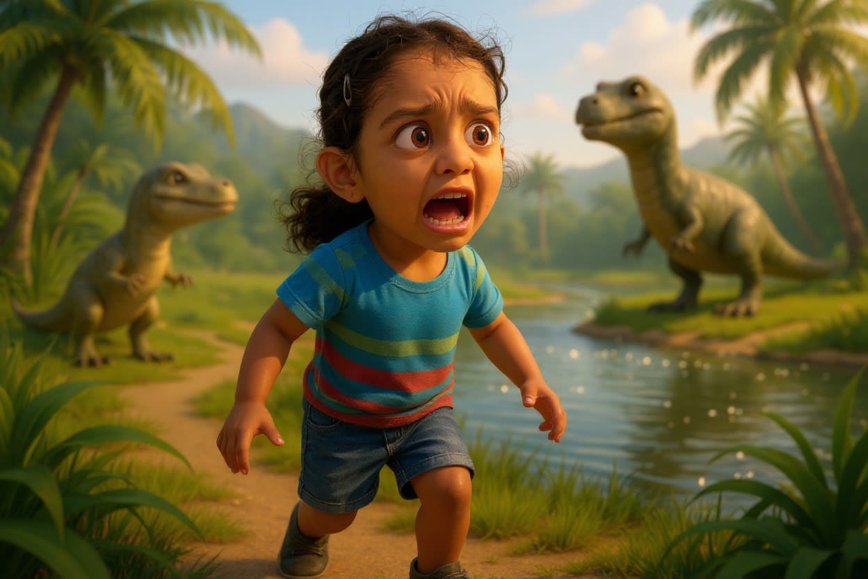 Shreya and the Spinosaurus Surprise — illustration for page 5