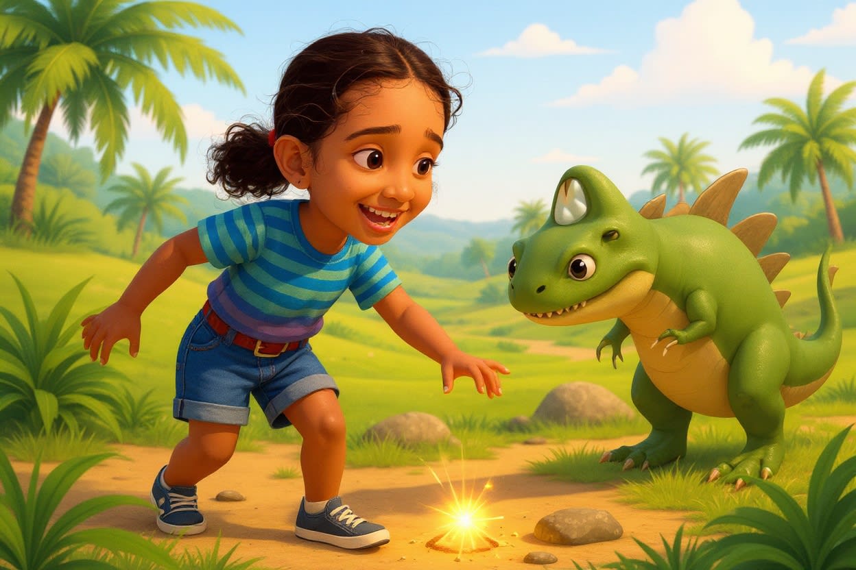 Shreya and the Spinosaurus Surprise — illustration for page 9