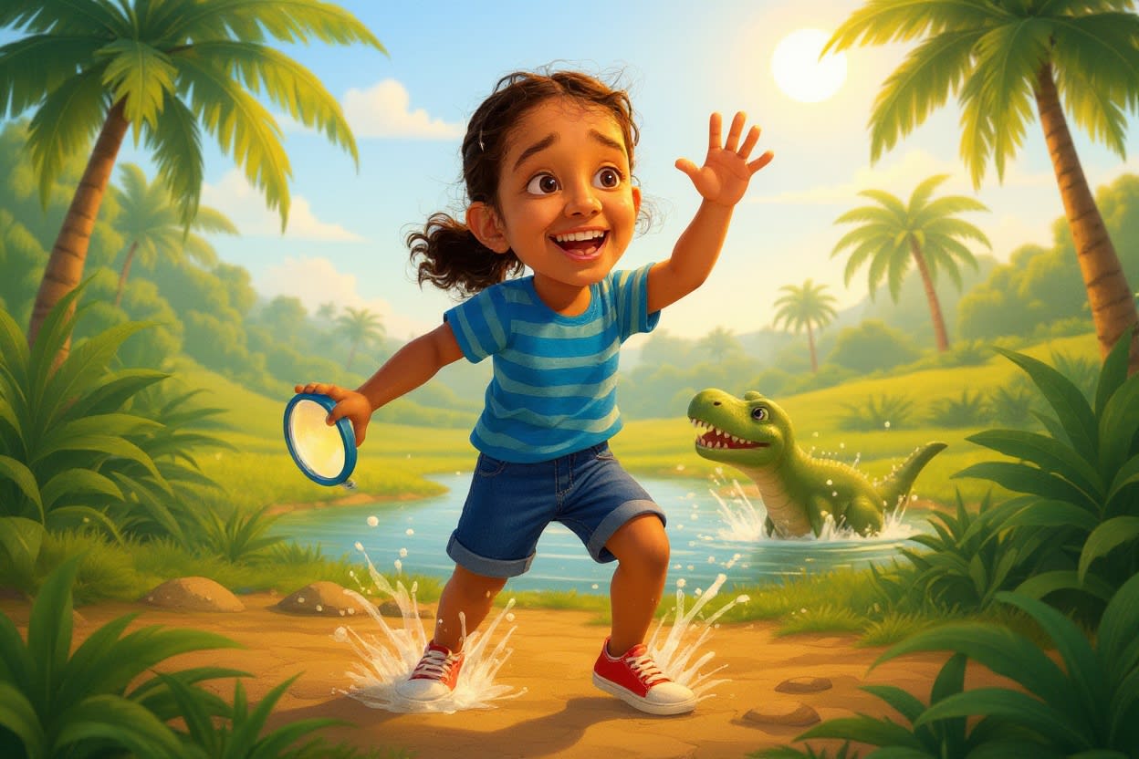 Shreya and the Spinosaurus Surprise — illustration for page 10