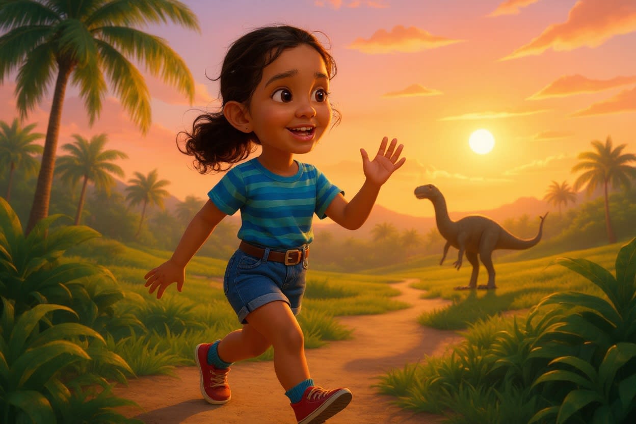 Shreya and the Spinosaurus Surprise — illustration for page 11