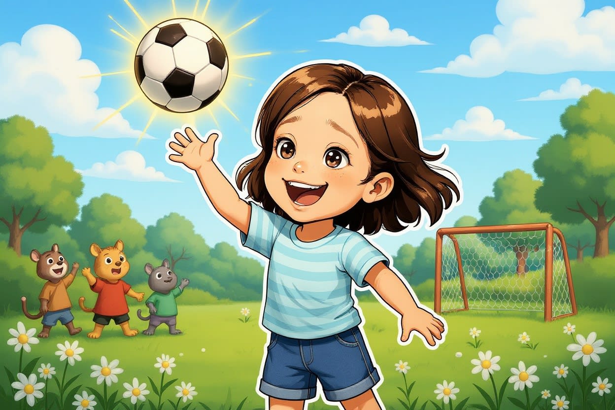 Aahana and the Magical Football — illustration for page 4