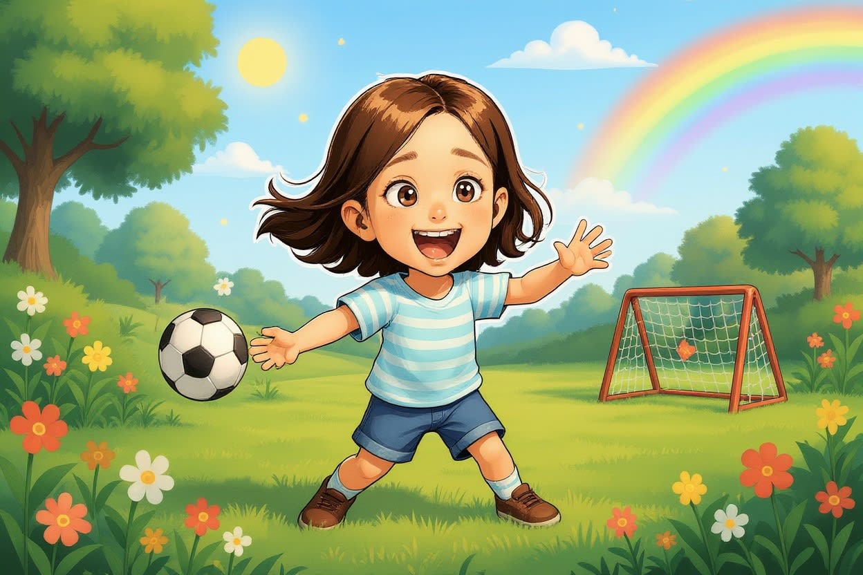 Aahana and the Magical Football — illustration for page 10