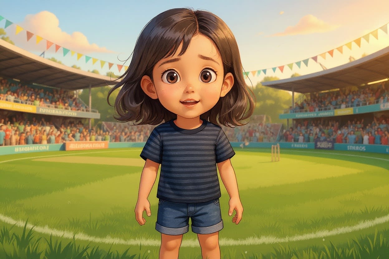 Shreya and the Missing Bat — illustration for page 1