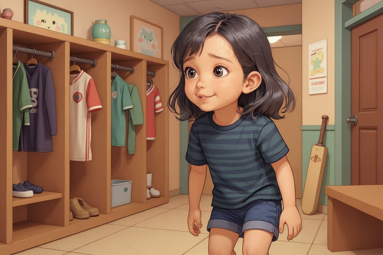 Shreya and the Missing Bat — illustration for page 4