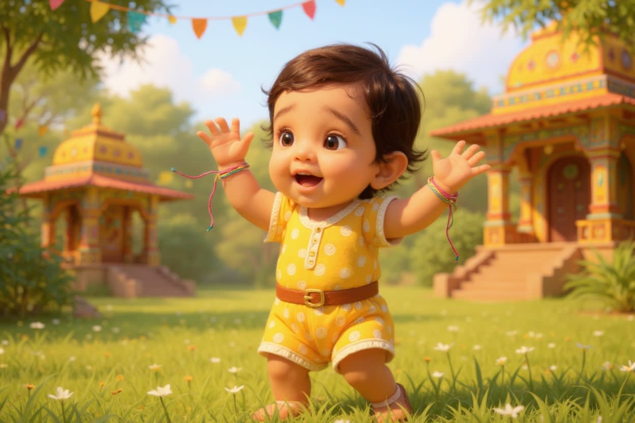 Nirvair's Joyful Rakhi Celebration — illustration for page 7
