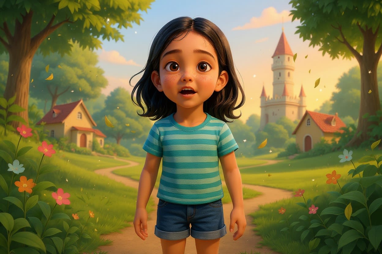 Shreya and the Tiger Trail — illustration for page 1