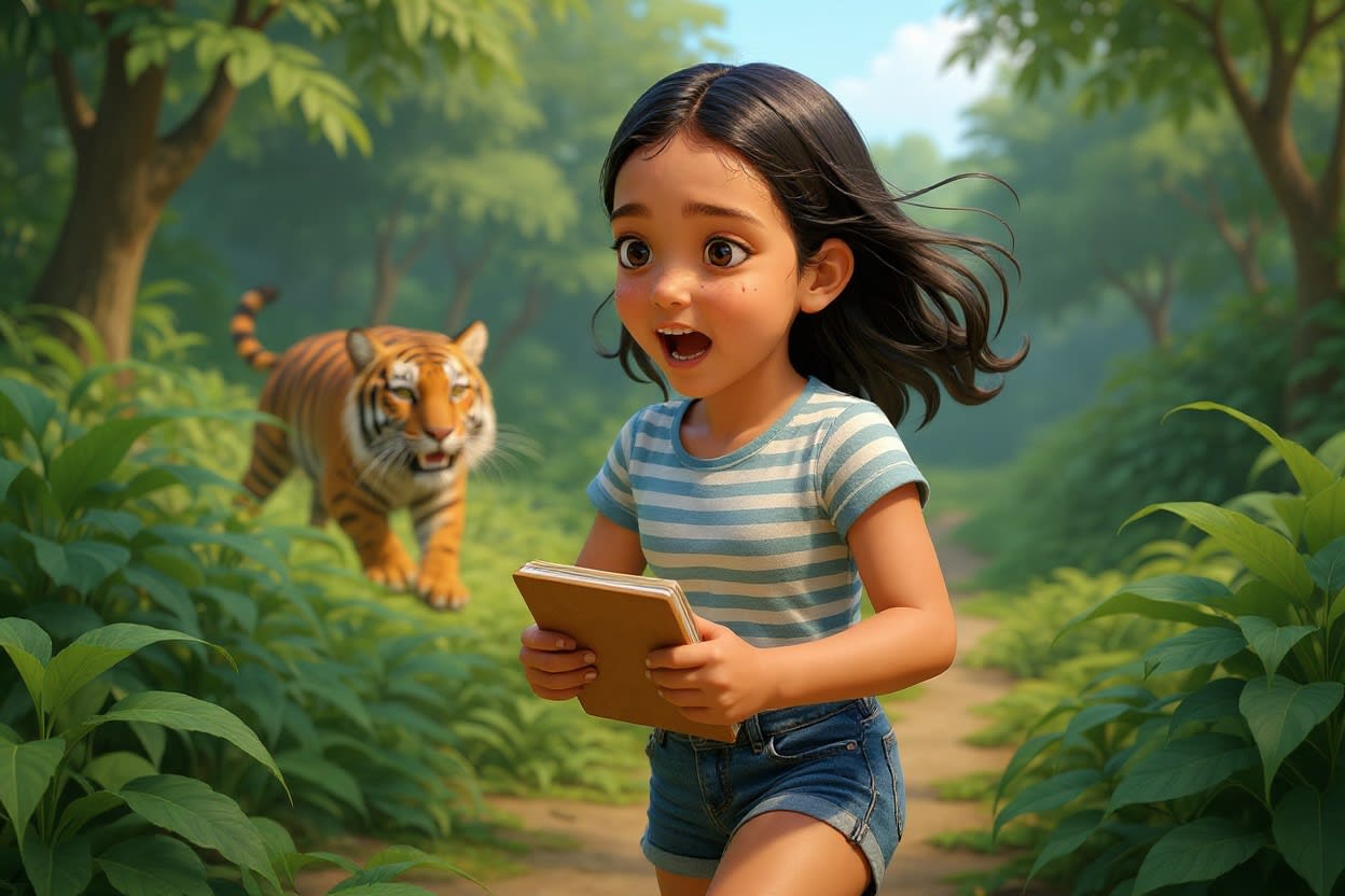 Shreya and the Tiger Trail — illustration for page 4