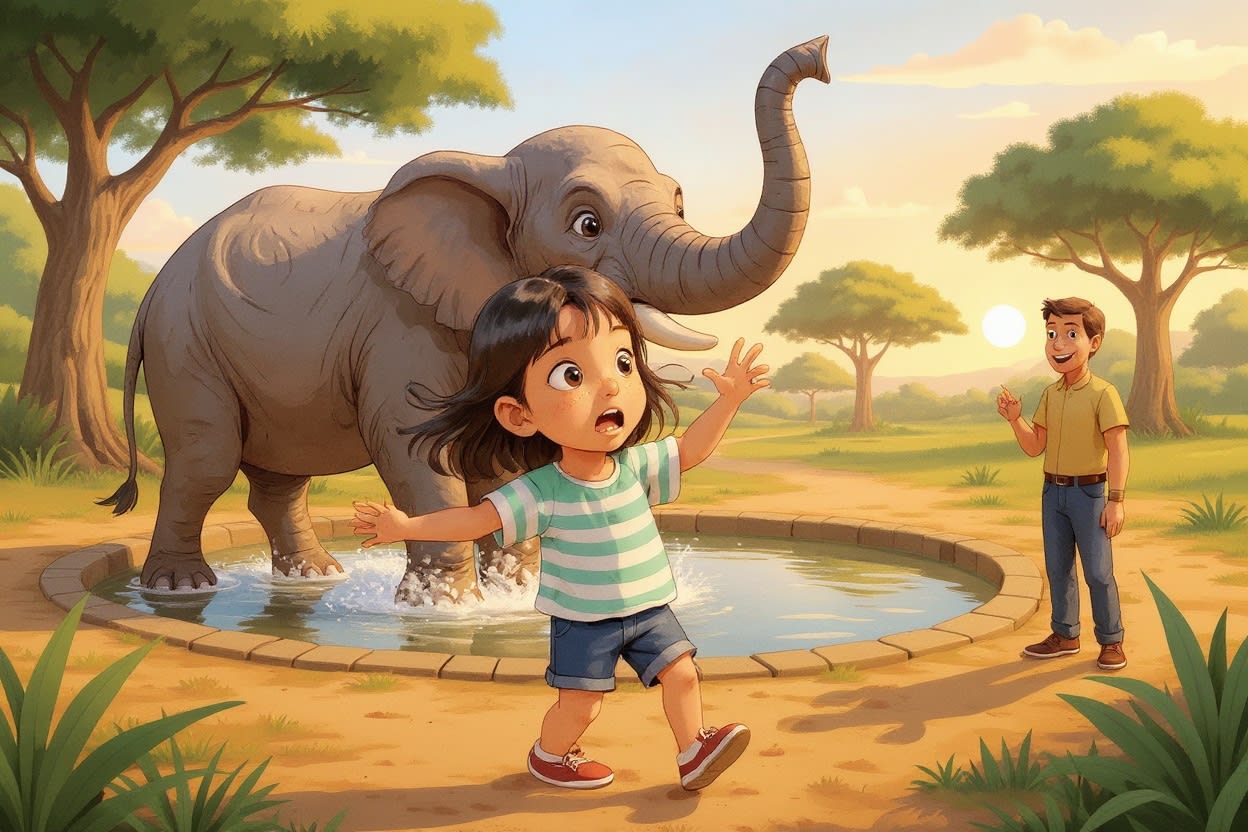 Shreya's Wild Safari Adventure — illustration for page 2
